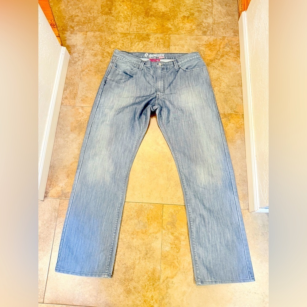 Men’s Denizen Levi's Blue Slim Straight Jeans Classic Denim Style 38x32